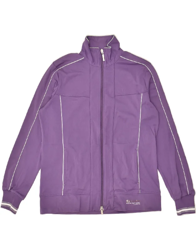 CHAMPION Womens Tracksuit Top Jacket UK 14 Large Purple Wool Jacket Cashmere Jacket Tweed Jacket