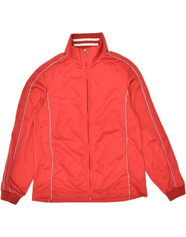 CHAMPION Womens Tracksuit Top Jacket UK 14 Medium Red Polyester Oversized Jacket Tailored Jacket Straight Jacket