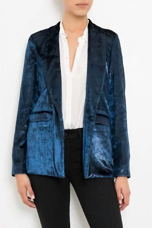 Shawl Collar Jacket In Blue Zippered Jacket Buttoned Jacket Snapped Jacket