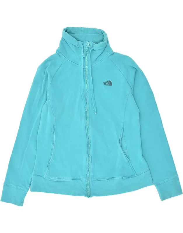 THE NORTH FACE Womens Tracksuit Top Jacket UK 14 Large Blue Cotton Zippered Jacket Buttoned Jacket Snapped Jacket