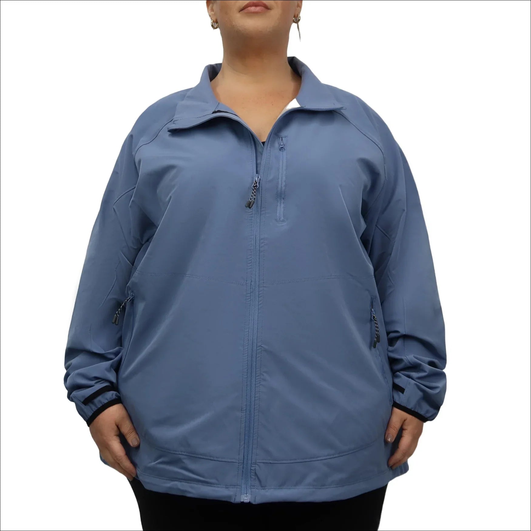 Women’s Plus Size Sabre 2X-6X Stretch  Rain Jacket A-Line Jacket Boat Neck Shawl Collar