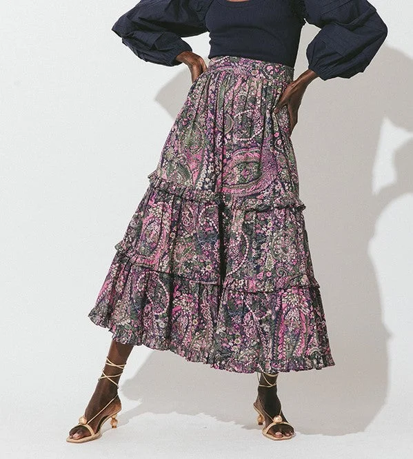 Cleobella Darcy Skirt - Caymen Paisley corduroy skirt durable