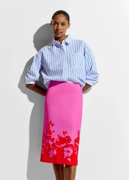 Essential Antwerp Floral Skirt - Pink/Red cashmere skirt soft