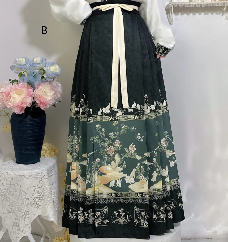 HANFU HORSE FACE SKIRT  KF83687 belted skirt waist