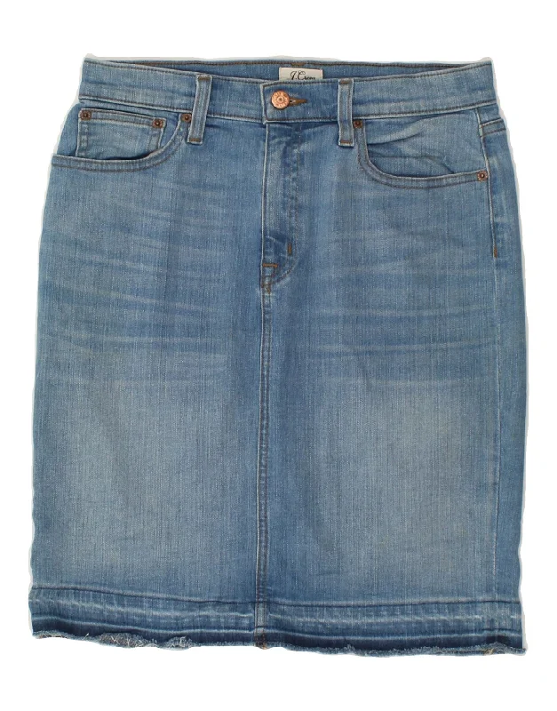 J. CREW Womens Denim Skirt W27 Small Blue Cotton silk skirt luxurious