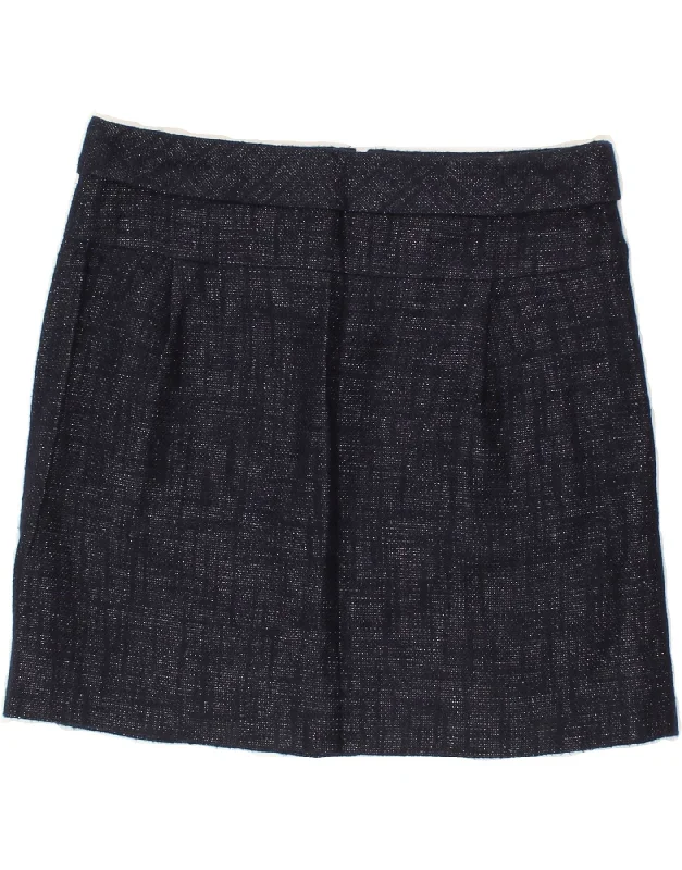 J. CREW Womens Mini Skirt US 0 XS W30  Navy Blue Cotton velvet skirt glossy