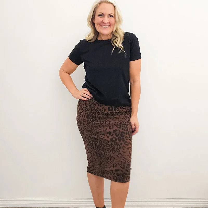 Savanah Leopard Pencil Skirt lace skirt intricate