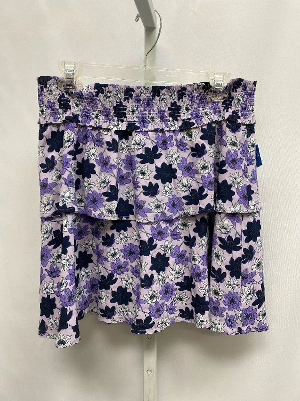 Size XL vineyard vines Purple Floral Skirt high slit skirt