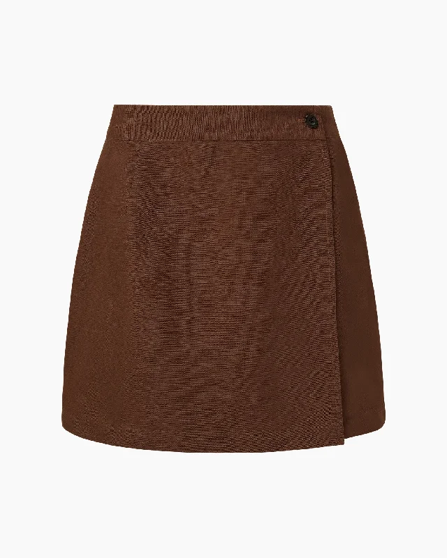 Air Linen Mini Wrap Skirt linen skirt breathable