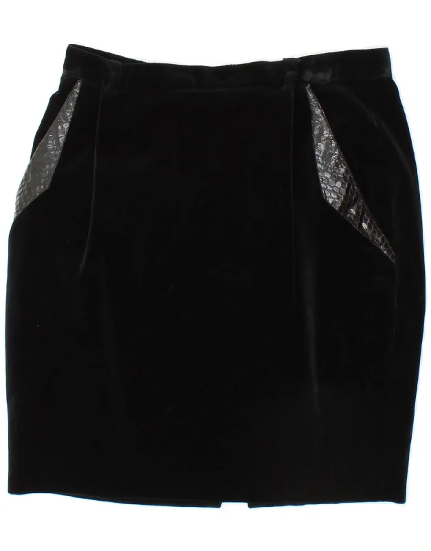 FIORELLA RUBINO Womens Velvet Pencil Skirt W26 Small Black linen skirt natural