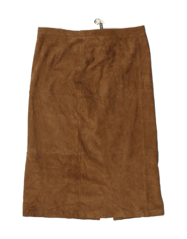 MARINA RINALDI Womens Leather Skirt Size 23 Medium W36  Brown tulle skirt dreamy