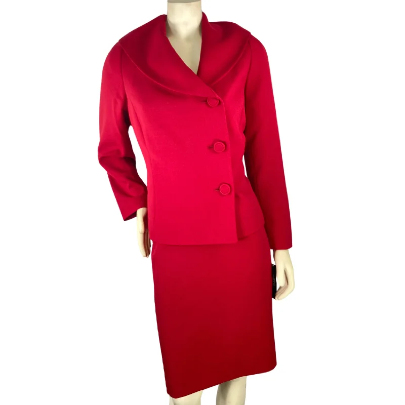 Tahari Red Skirt and Blazer cashmere skirt soft