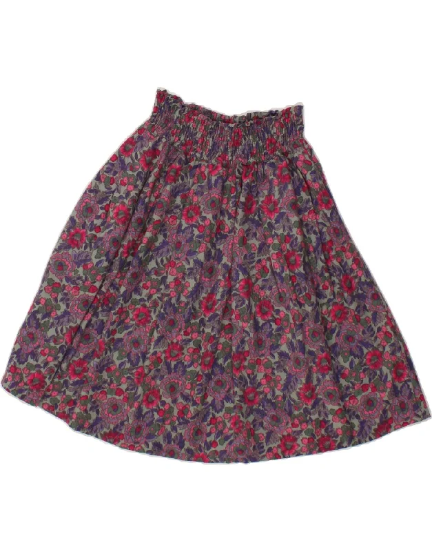 VINTAGE Womens A-Line Skirt UK 12 Medium  W28  Multicoloured Floral Wool boho skirt vibe